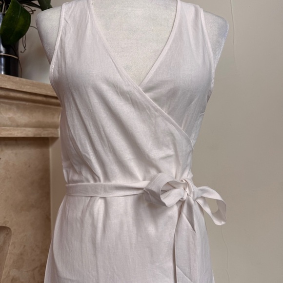 Andie Swim White Linen Sleeveless V Neck Wrap Maxi Womens Size M Swim Cover Up - Picture 6 of 15